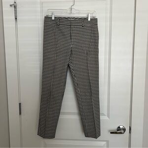 Club Monaco Cropped Black & White Gingham Pants